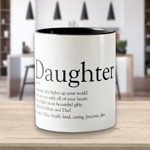 Världens Bästa Dotter Definition Modern Rolighet Två-Tonad Mugg