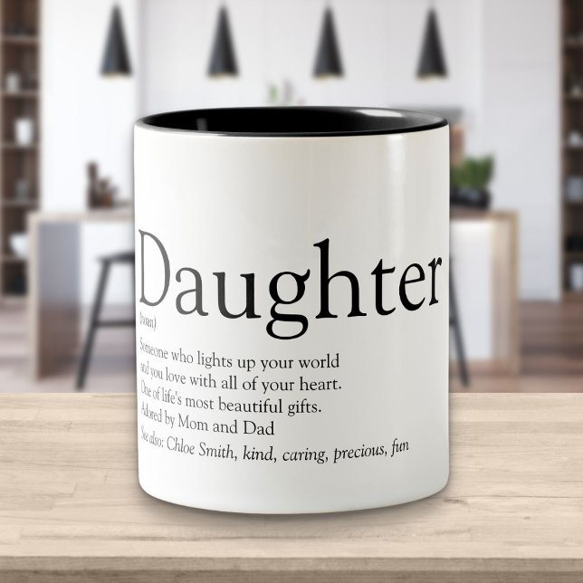 Världens Bästa Dotter Definition Modern Rolighet Två-Tonad Mugg (Skapare uppladdad)