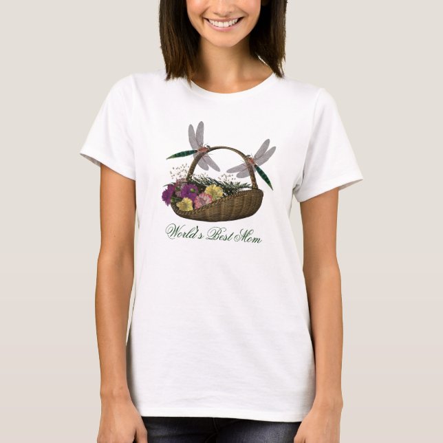 Världens bästa dragonflies Flowers i Mamma T-shirt (Framsida)
