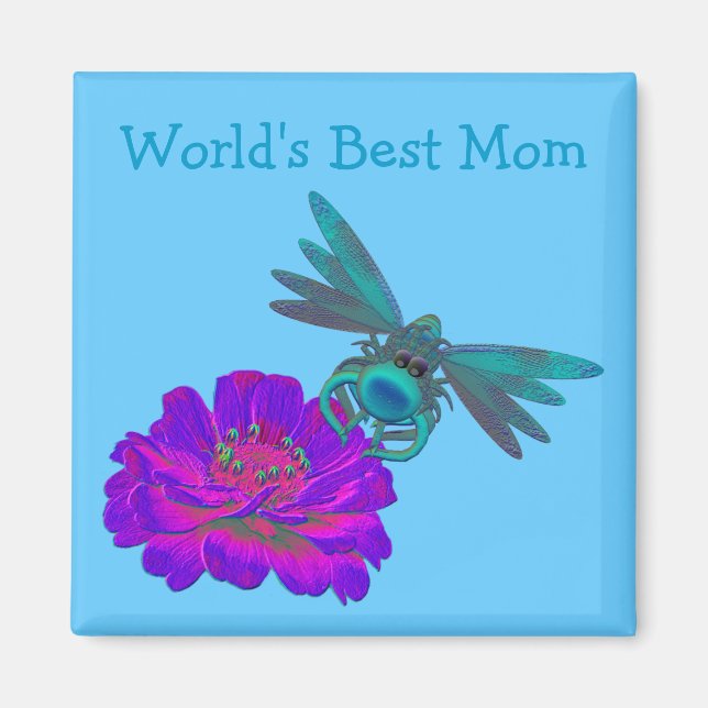 Världens bästa drakonfluga i Mamma på Zinniafloden Magnet (Framsidan)