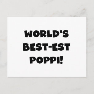 Världens Bästa-est Poppi Svarta Text Gåvor Vykort