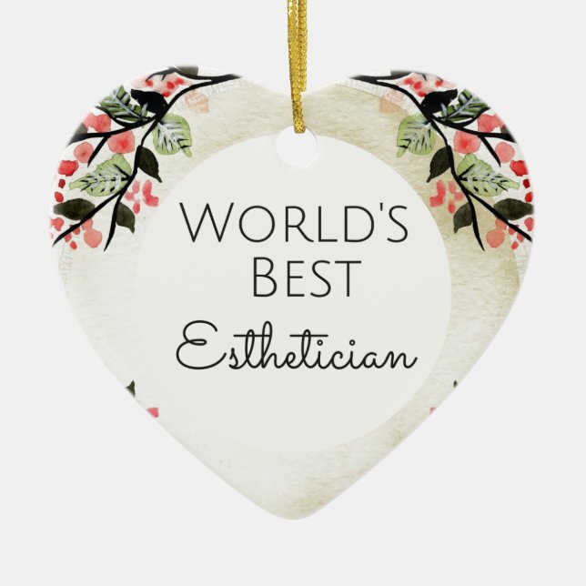 Världens bästa Esthetician-gåva 2 Julgransprydnad Keramik (Framsidan)