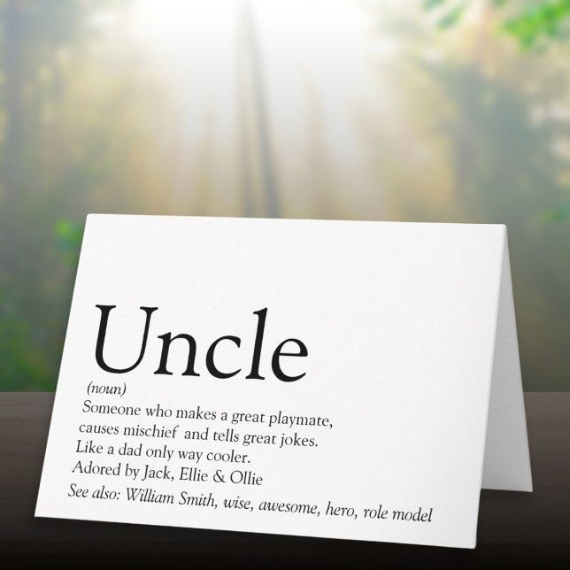 Världens Bästa Farbror Funcle Moderna Definition Kort (World's Best Ever Uncle Funcle Modern Definition Card
)