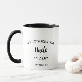 Världens Bästa Farbror med Namn och Datum Mugg