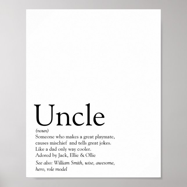 Världens bästa farbror någonsin, modern definition poster (Framsidan)