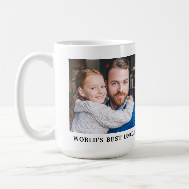 Världens bästa farbror systerdotter systerson foto kaffemugg (Vänster)