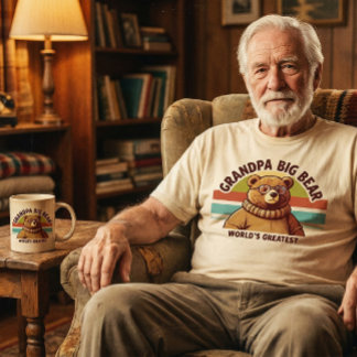 Världens Bästa Farfar Björn Modern och retro T Shirt