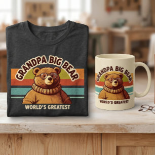 Världens Bästa Farfar Björn Modern och retro T Shirt