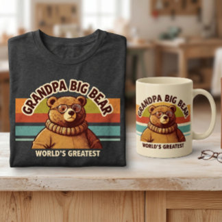 Världens Bästa Farfar Björn Modern och retro T Shirt