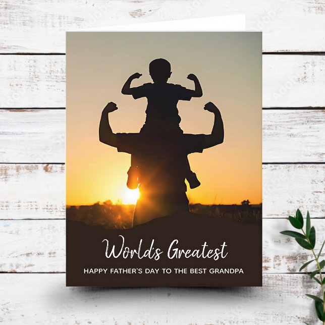 Världens Bästa Farfar Fars Dag Fotokort Kort (Skapare uppladdad)