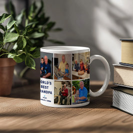 Världens Bästa Farfar Foto Collage Kaffemugg