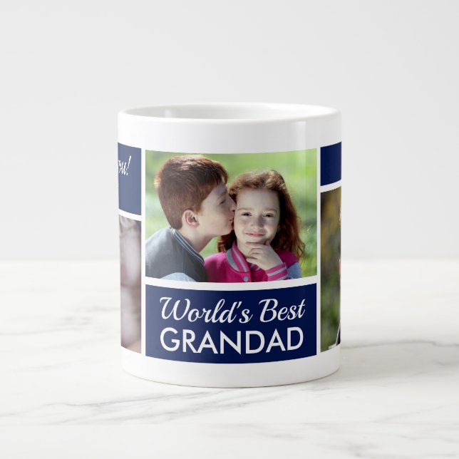 Världens bästa farfar fotokollage jumbo mugg (Framsidan)