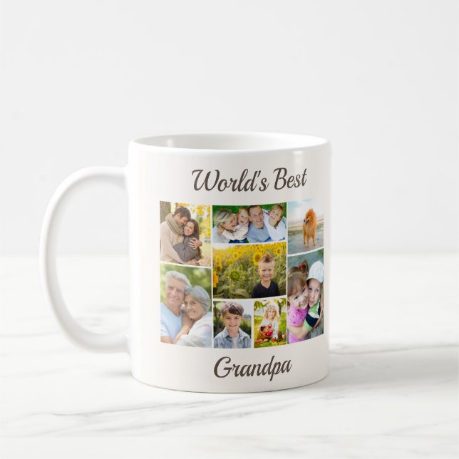 Världens bästa farfar fotokollage kaffemugg (Vänster)