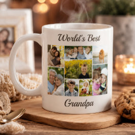 Världens bästa farfar fotokollage kaffemugg