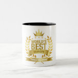 Världens bästa farfar Grandfather Grandad Pappa Två-Tonad Mugg<br><div class="desc">Anpassa till världens bästa farfar-,  morfar-,  farfar-,  pappa- eller påssjukan för att skapa en unik gåva. Ett perfekt sätt att visa honom hur fantastisk han är varje dag. Designad av Thisisnotme©</div>