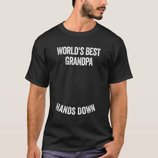 Världens bästa farfar Händer nere gör ett handavtr T Shirt (Framsida)