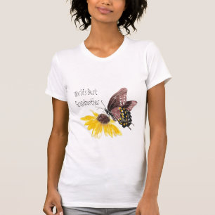 Världens bästa farmor - fjäril, blommor t shirt
