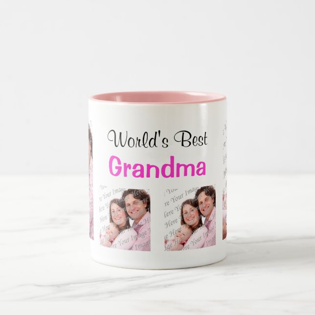 Världens bästa farmor i Mugg Rosa (Center)