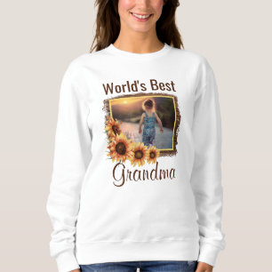 Världens bästa farmors Personlig Foto Sweatshirt T Shirt