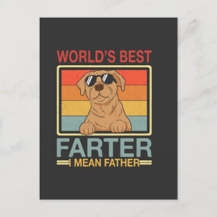 Världens Bästa Fartare Jag Menar Pappa Rolig Hund Vykort