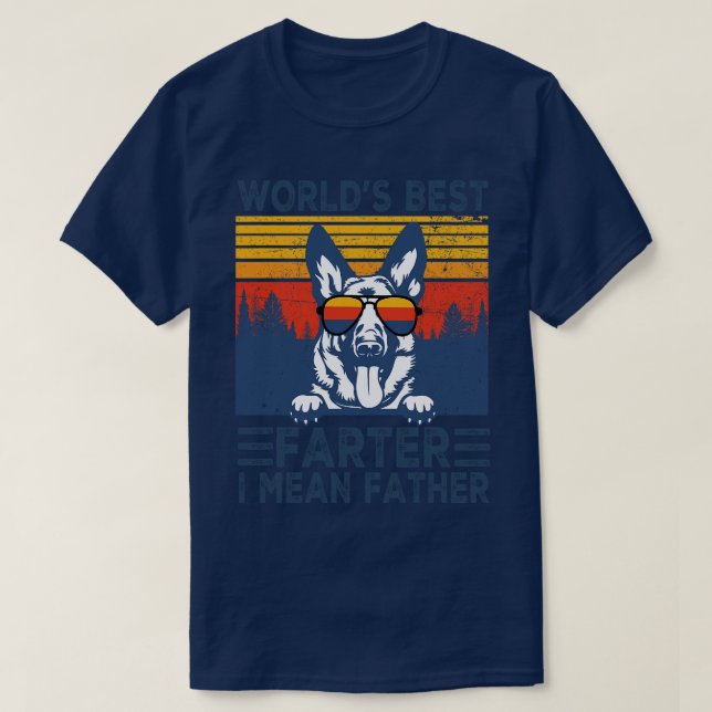 Världens bästa Farter I Elak Far Best German Sheph T Shirt (Design framsida)