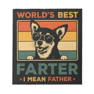 Världens bästa Farter I-Elak Far Funny Pappa-Hund Anteckningsblock