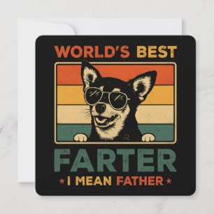 Världens bästa Farter I-Elak Far Funny Pappa-Hund Inbjudningar