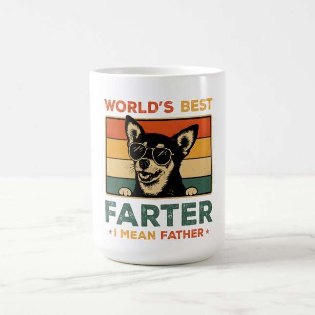 Världens bästa Farter I-Elak Far Funny Pappa-Hund Kaffemugg (Center)