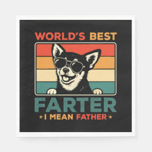 Världens bästa Farter I-Elak Far Funny Pappa-Hund Pappersservett