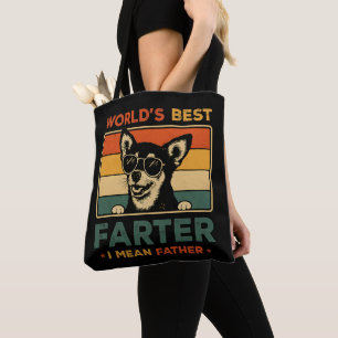 Världens bästa Farter I-Elak Far Funny Pappa-Hund Tygkasse