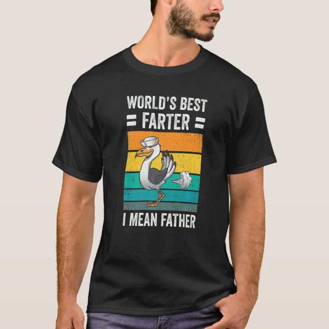 Världens bästa Farter Pappa skämtar Fiskmås Far Fa T Shirt (Framsida)