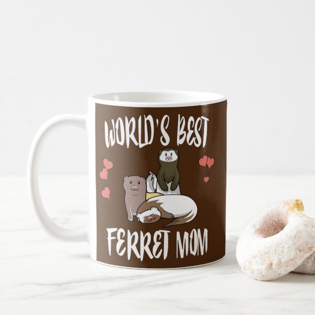 Världens bästa Ferret Mamma  Kaffemugg (Med munk)