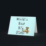 Världens bästa filmskjortor och presenter kort<br><div class="desc">World's Best Big Sister T-shirts,  kort,  klistermärken,  mugg,  knappar,  tote bags och mycket mer med en nalle med en stor gult blyertspenna och en linjetext från Kim stil som lyder "Världens bästa stora syster!". Du kan anpassa det ytterligare genom att lägga till ett namn på plats!</div>