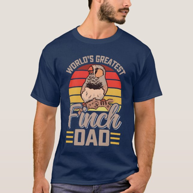 Världens bästa Finch Pappa Finches Pappa Bird älsk T Shirt (Framsida)