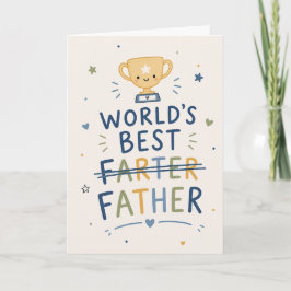 Världens bästa fjärtare... Pappa! Söt trofé Pappa' Kort