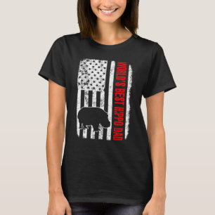 Världens bästa flodhästpappa amerikansk flagga t shirt