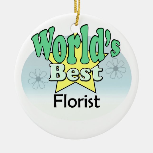Världens bästa florist julgransprydnad keramik (Framsidan)