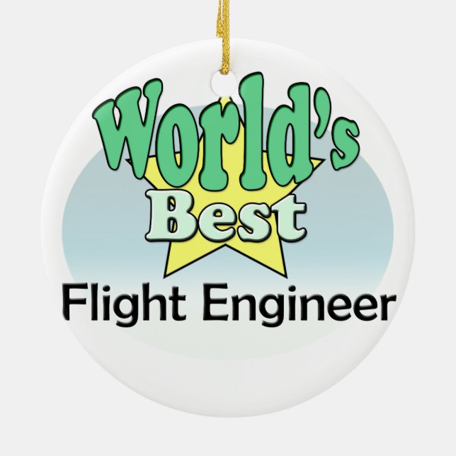 Världens bästa flyg Ingenjör Julgransprydnad Keramik (Baksidan)