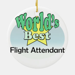 Världens bästa flygassistent julgransprydnad keramik