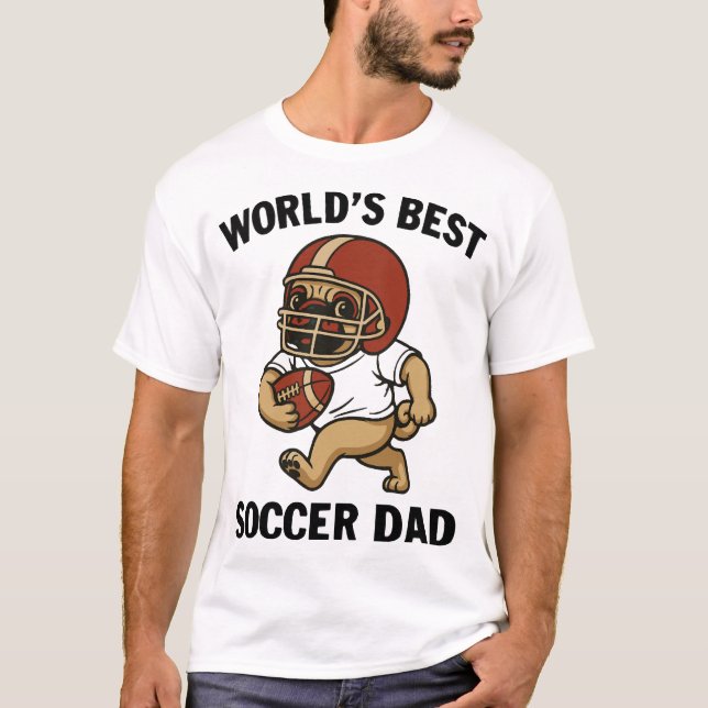 Världens Bästa Fotbollspappa - Mops spelare T Shirt (Framsida)