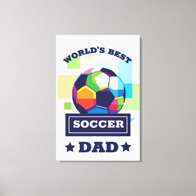 Världens bästa fotbollsspelare Pappa Fars dag Canvastryck (Framsida)