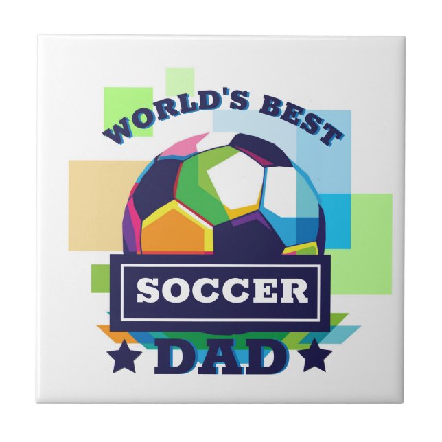 Världens bästa fotbollsspelare Pappa Fars dag Kakelplatta (Framsidan)