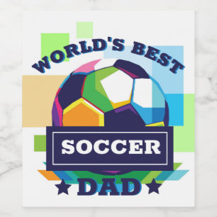 Världens bästa fotbollsspelare Pappa Fars dag Vinflaska Etikett