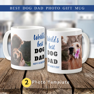 Världens bästa fotfoto Hund Lycklig Fars dag 2 Pap Kaffemugg