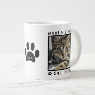 Världens bästa foto av Kat Mamma Namn Tass avtryck Jumbo Mugg