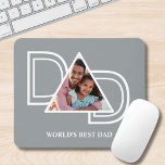 Världens bästa foto för Anpassningsbarna Pappa Far<br><div class="desc">Världens bästa fotomusruta i Pappa är dekorerad med ord PAPPA i vit typografi på grått-bakgrund. Anpassade enkelt med fotot. Gör en perfekt Fars dag-gåva.</div>