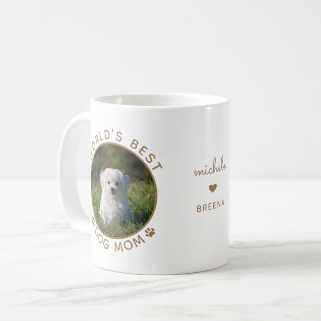 Världens bästa foto för Personligen Namn i Mamma G Kaffemugg (Framsida vänster)