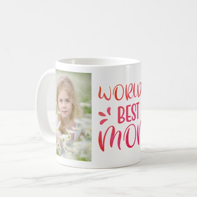 Världens bästa foto i Mamma | MORS DAG Kaffemugg (Framsida vänster)