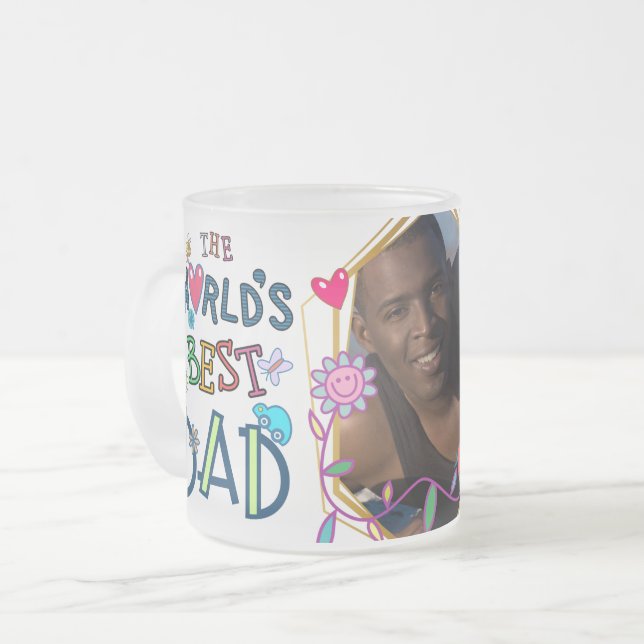 Världens bästa fotobarn i pappa är färgstarka frostad glasmugg (Framsida vänster)