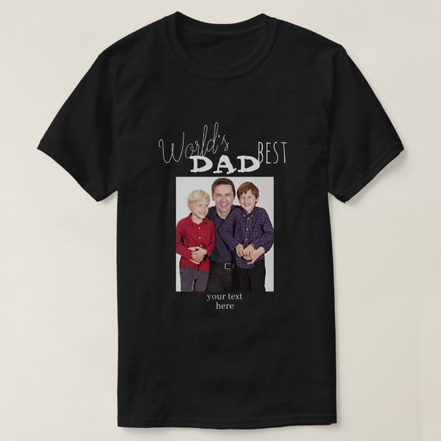 Världens bästa fotot T-Shirt med pappa-Anpassnings (Design framsida)